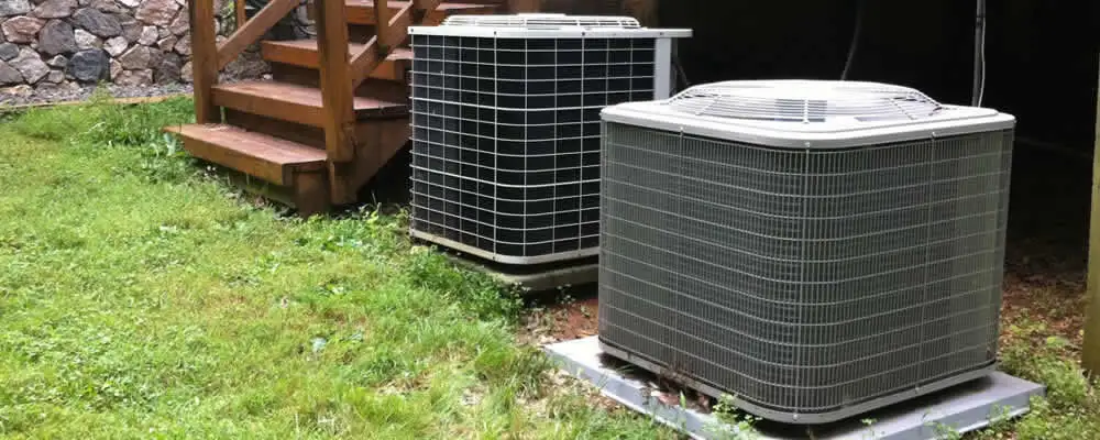 Heat pump installation and service units outside a home in Mountain View, CA